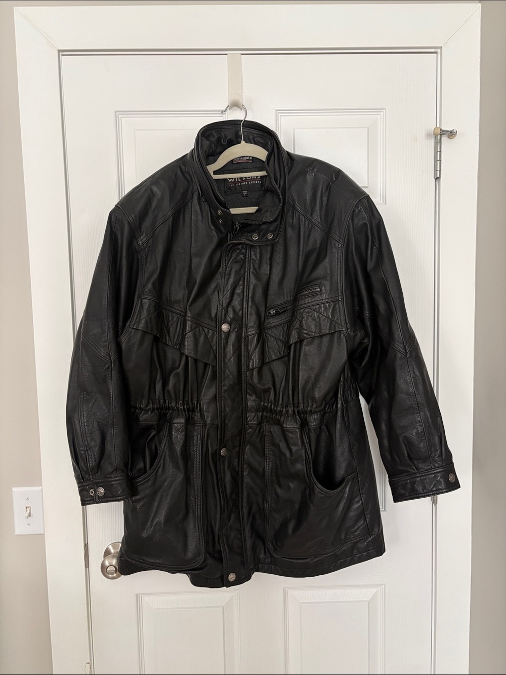 Wilsons Men’s Black Leather Field Jacket Thinsulate Warm Vintage VTG